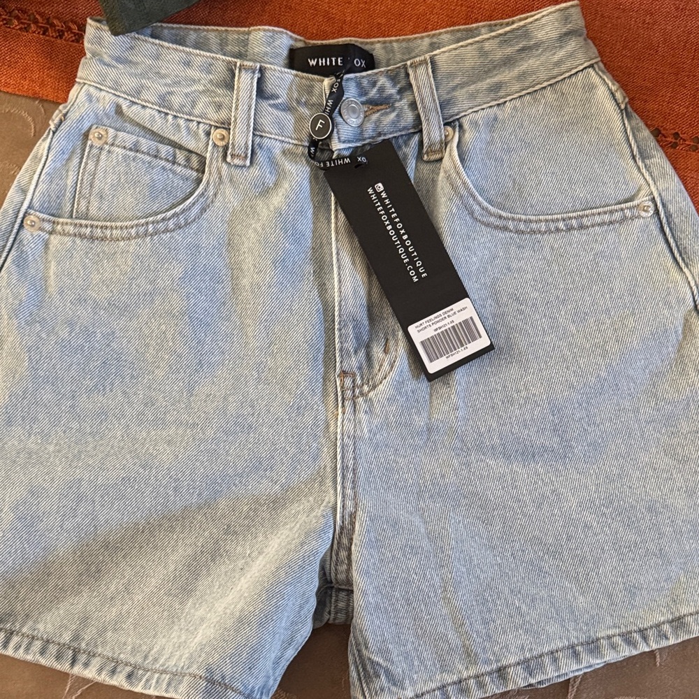 White Fox Boutique Sky Blue Denim Shorts